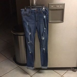 Hollister dark wash, super skinny high rise jeans